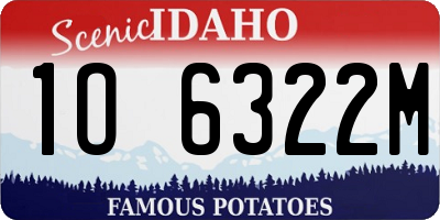 ID license plate 1O6322M