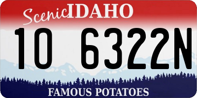 ID license plate 1O6322N