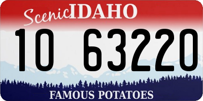ID license plate 1O6322O