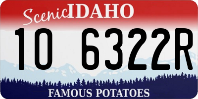 ID license plate 1O6322R