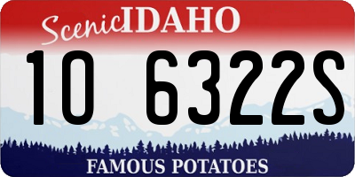ID license plate 1O6322S