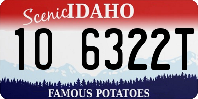 ID license plate 1O6322T
