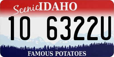ID license plate 1O6322U