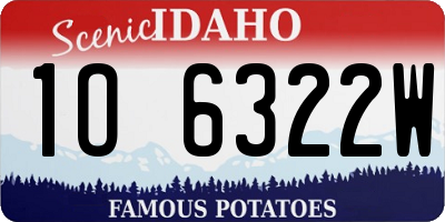 ID license plate 1O6322W