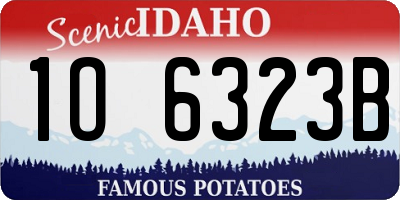 ID license plate 1O6323B