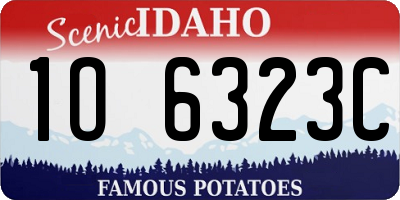 ID license plate 1O6323C