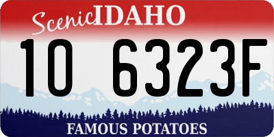 ID license plate 1O6323F
