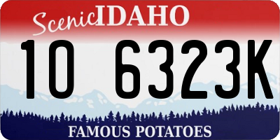 ID license plate 1O6323K