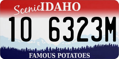 ID license plate 1O6323M