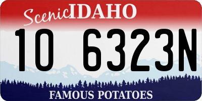 ID license plate 1O6323N