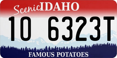ID license plate 1O6323T