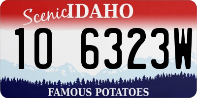 ID license plate 1O6323W