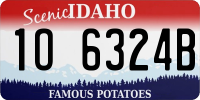 ID license plate 1O6324B