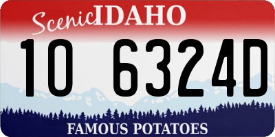 ID license plate 1O6324D