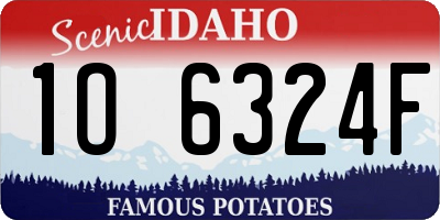 ID license plate 1O6324F
