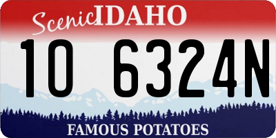 ID license plate 1O6324N