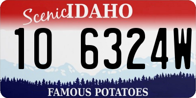 ID license plate 1O6324W