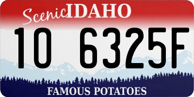 ID license plate 1O6325F