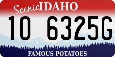 ID license plate 1O6325G