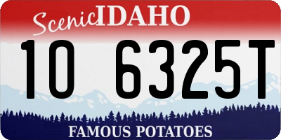 ID license plate 1O6325T