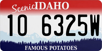 ID license plate 1O6325W