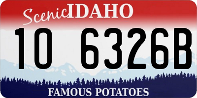 ID license plate 1O6326B
