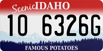 ID license plate 1O6326G