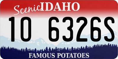 ID license plate 1O6326S