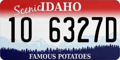 ID license plate 1O6327D