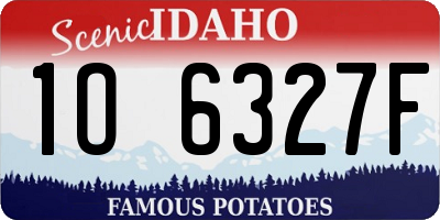 ID license plate 1O6327F