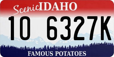 ID license plate 1O6327K