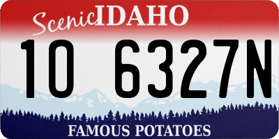 ID license plate 1O6327N