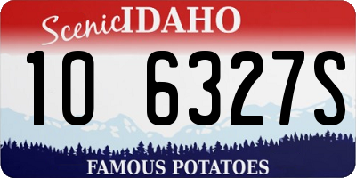 ID license plate 1O6327S