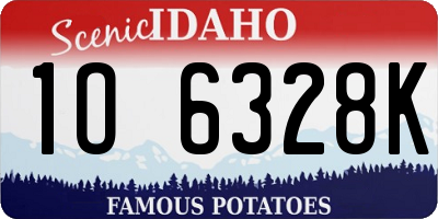 ID license plate 1O6328K