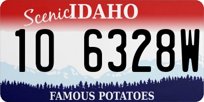 ID license plate 1O6328W