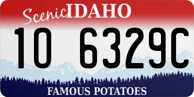 ID license plate 1O6329C