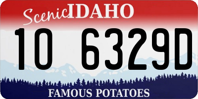 ID license plate 1O6329D