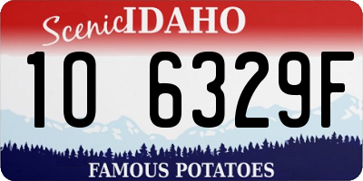 ID license plate 1O6329F