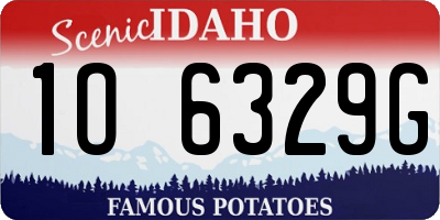 ID license plate 1O6329G