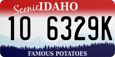 ID license plate 1O6329K