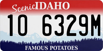ID license plate 1O6329M