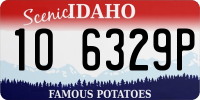 ID license plate 1O6329P