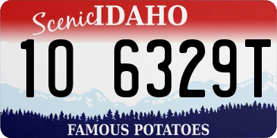 ID license plate 1O6329T