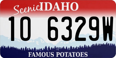 ID license plate 1O6329W