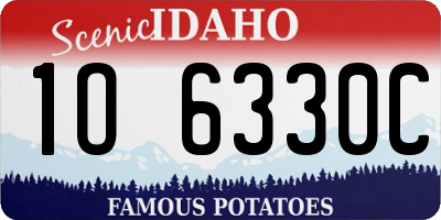 ID license plate 1O6330C