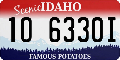 ID license plate 1O6330I