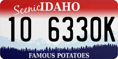ID license plate 1O6330K