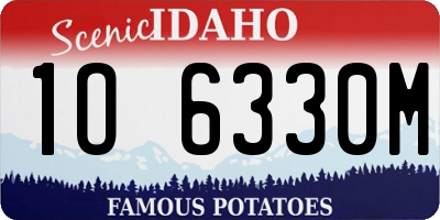 ID license plate 1O6330M