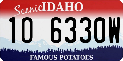 ID license plate 1O6330W