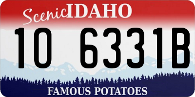ID license plate 1O6331B